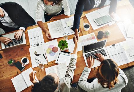 People working around a table