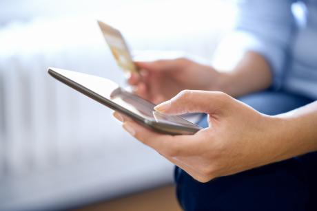 Using a credit card on a mobile device