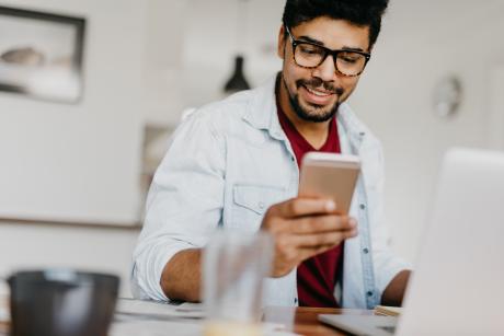 Man using a mobile phone